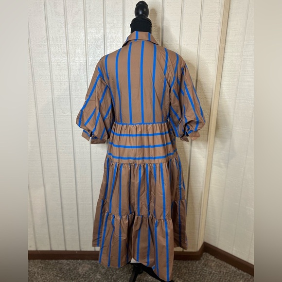 English Factory Striped Collared Midi Dress, size XS. - Picture 5 of 8
